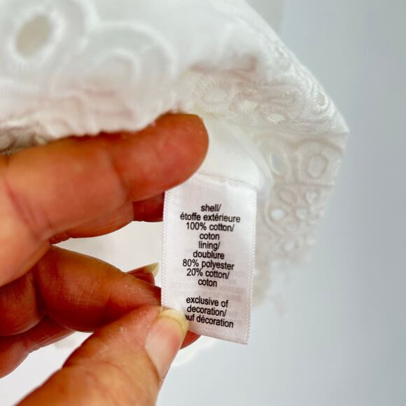 Maurices White Eyelet Stretch Boxy Tank Boho Beach Coastal Women’s Large - Picture 7 of 9